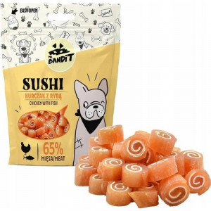 MR.BANDIT SUSHI CHICKEN gardums suņiem Rullī&scaron;i ar vistu un zivīm 500g
